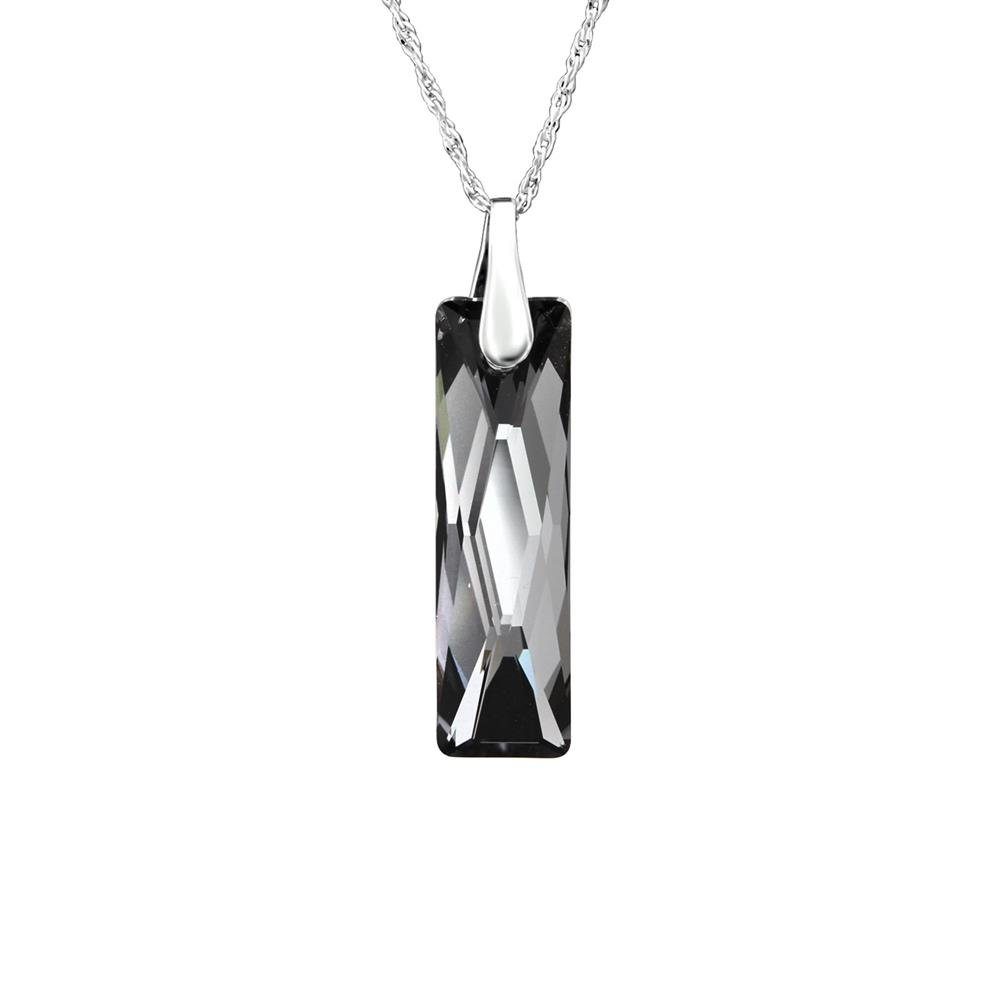 Ketten-Set Silber 925 rechteckig (1-tlg), aus Damen CRYSTALE Halskette LA BUNGSA Necklace Kristall mit Kette