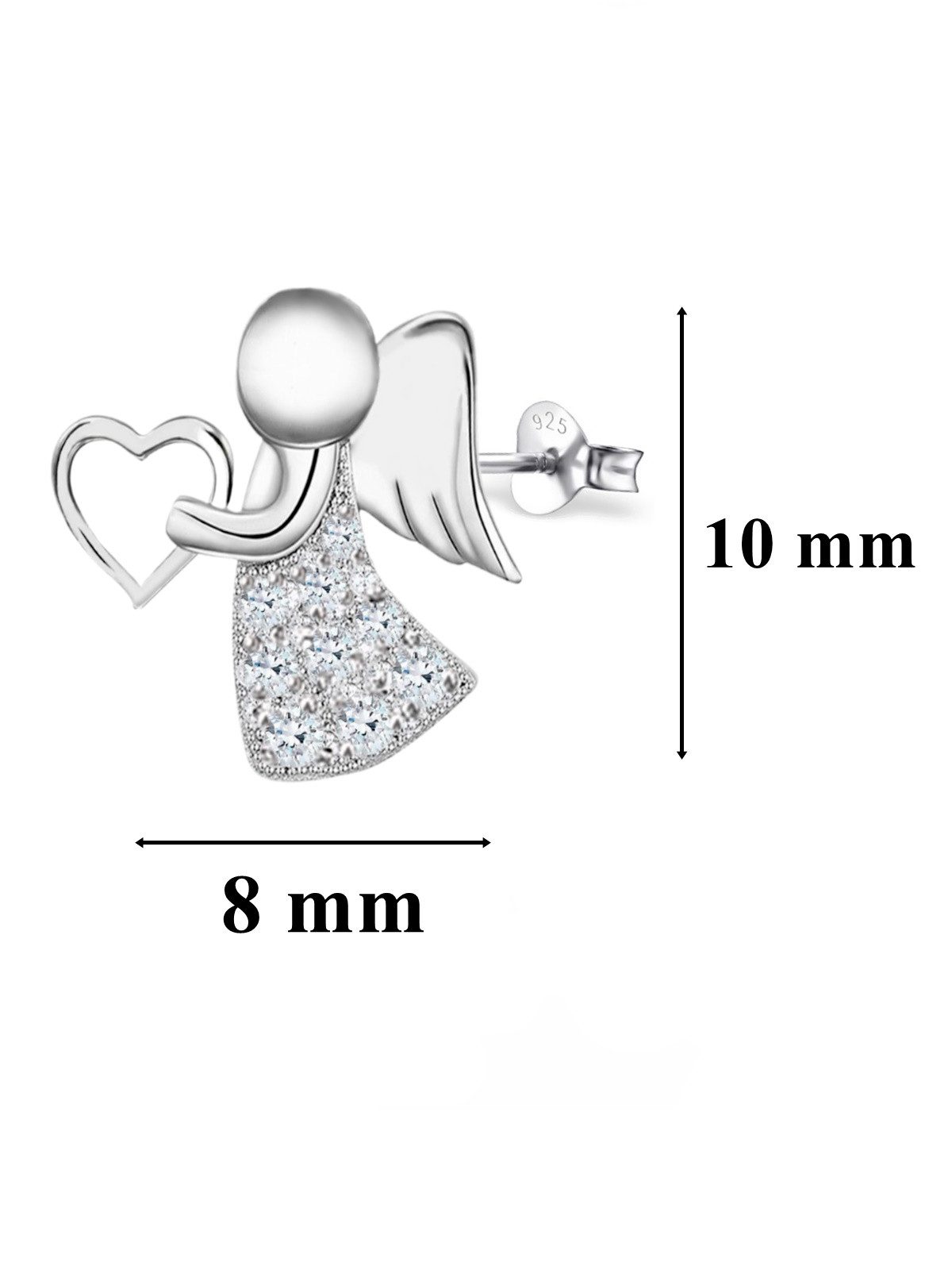 Goldene Hufeisen Paar Ohrstecker Zirkonia Engel Herz Ohrringe 925 Silber Rh günstig online kaufen