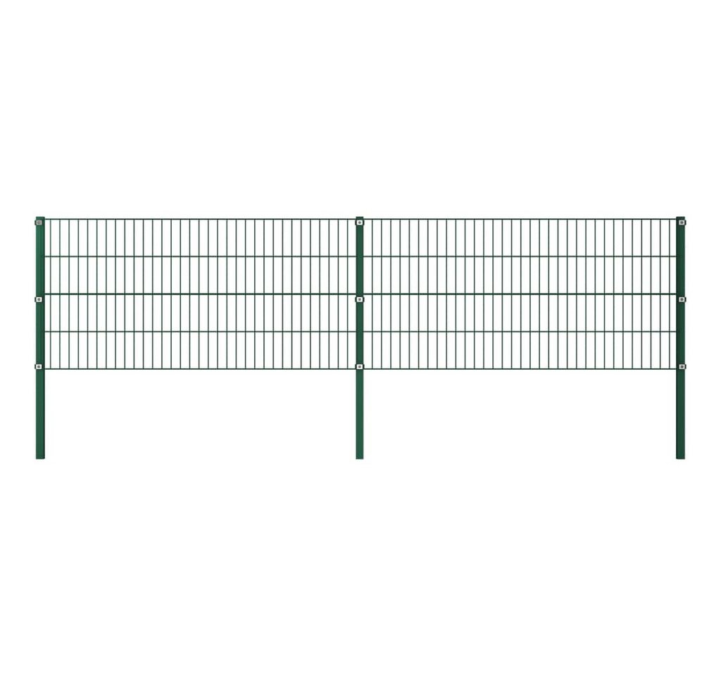 Thumbnail - vidaXL Gartenzaun, Zaunfeld mit Pfosten Eisen 3,4 x 0,8 m Grün