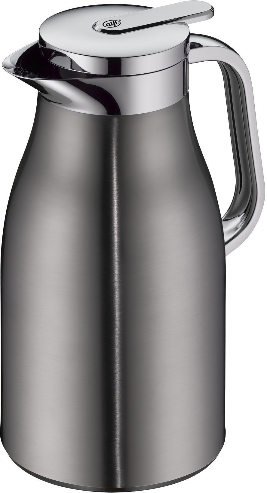 Alfi Isolierkanne SKYLINE, mit Hartglaseinsatz und ergonomischem Griff, 1 l, (1-St), 12h heiß & 24h kalt, Drehverschluss mit bequemem Druckknopf