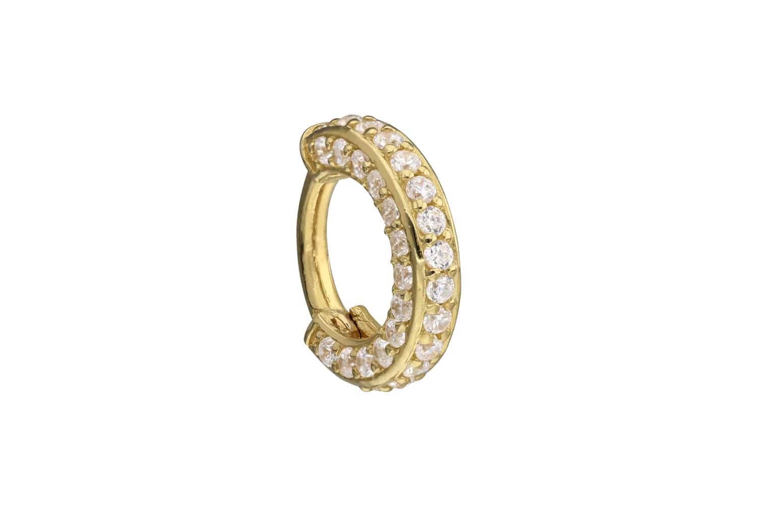 Nasenpiercing 18 Karat Gold Segmentring Clicker MOISSANIT-RAND Ohrpiercing Septum