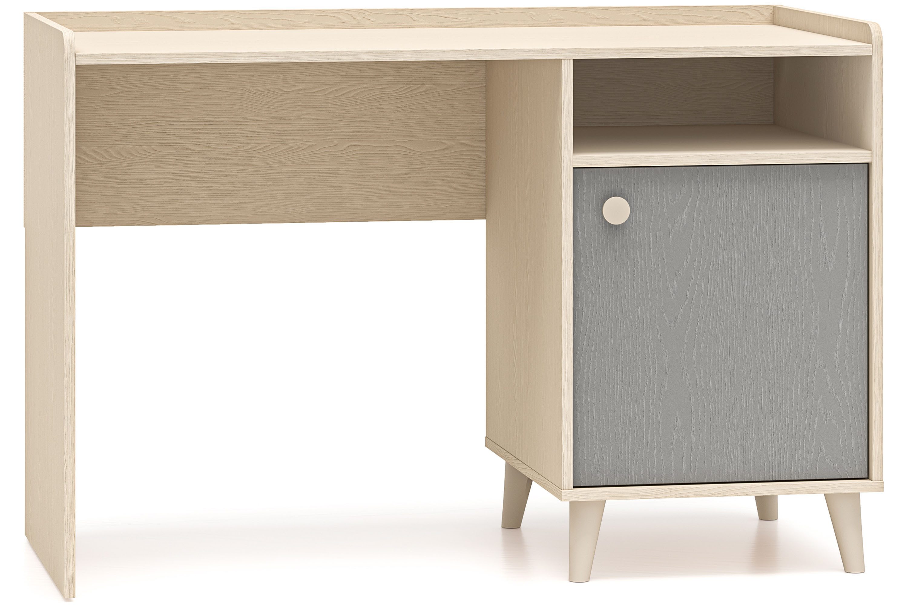 KONSIMO® Kinderschreibtisch PUNGI Schreibtisch, Soft-Close-Funktion, hergestellt in der EU, mit 2 Einlegeböden, Fußhöhe 12 cm, mit Türen