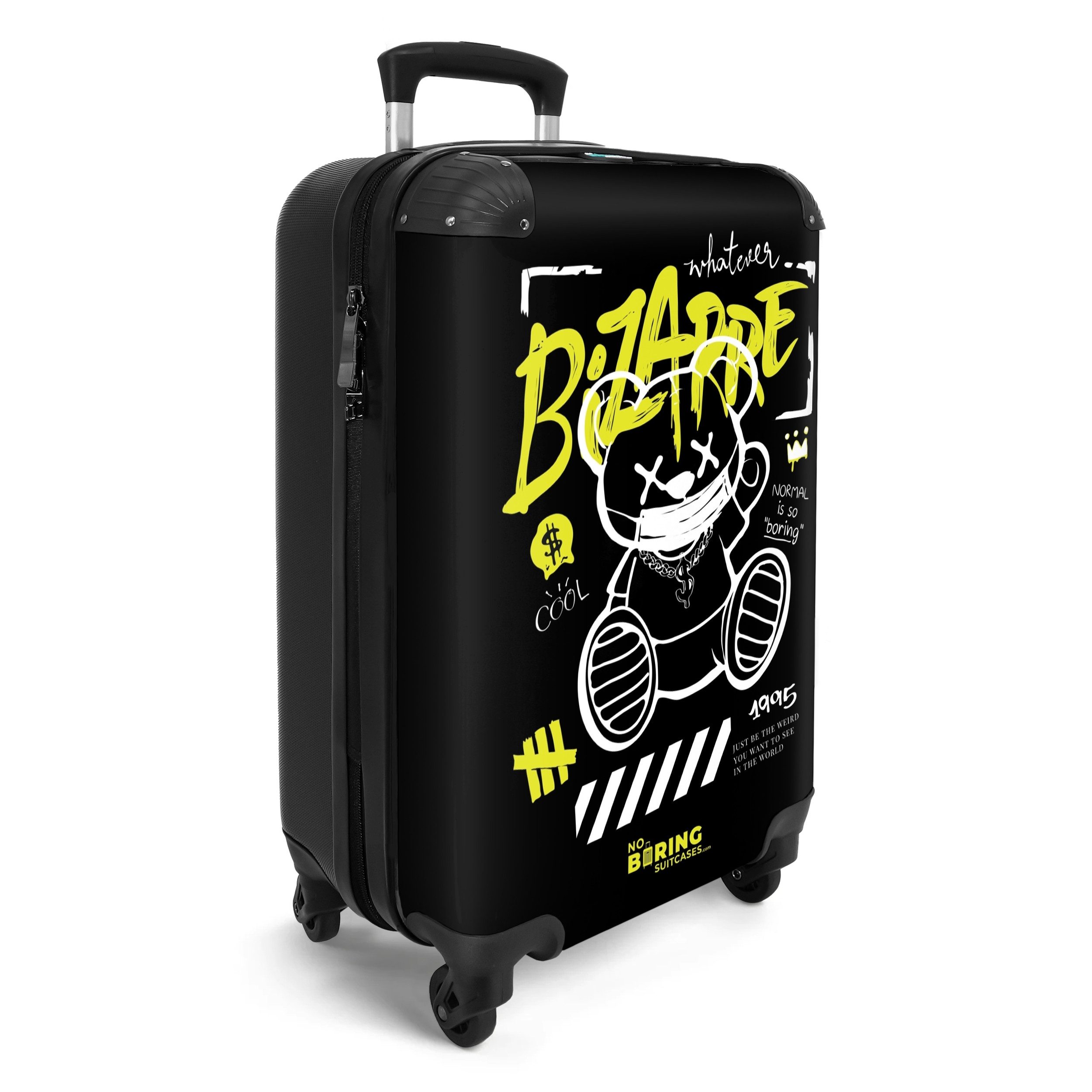 NoBoringSuitcases.com© Hartschalen-Trolley Cartoon-Bär mit Maske als günstig online kaufen