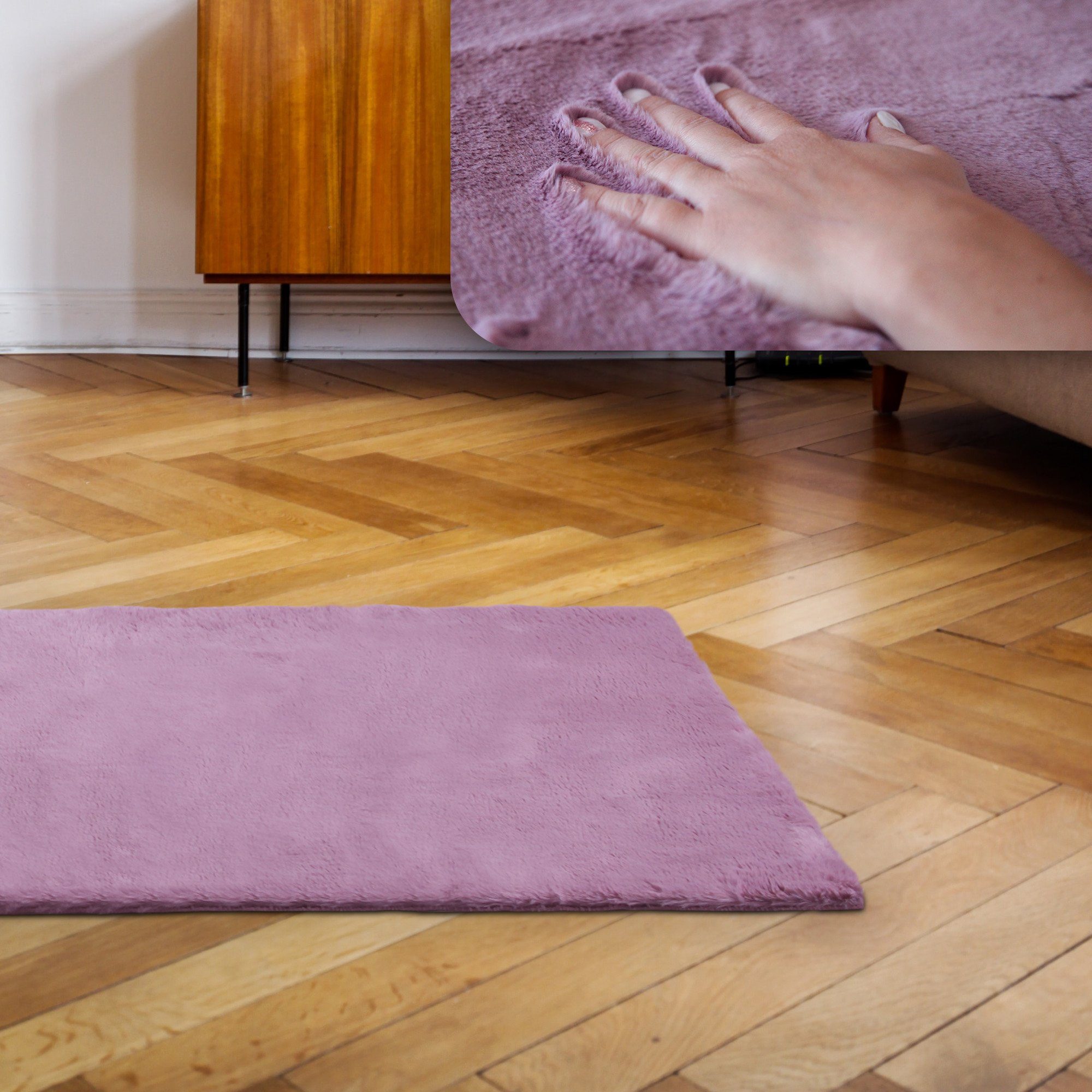 Bestlivings Fellteppich Allzweckteppich Flauschig *Maschinenwaschbar*, Rechteckig, Höhe: 20 mm, Hochflor Teppich 60x120cm - Flauschteppich - extra flausch Antirutsch