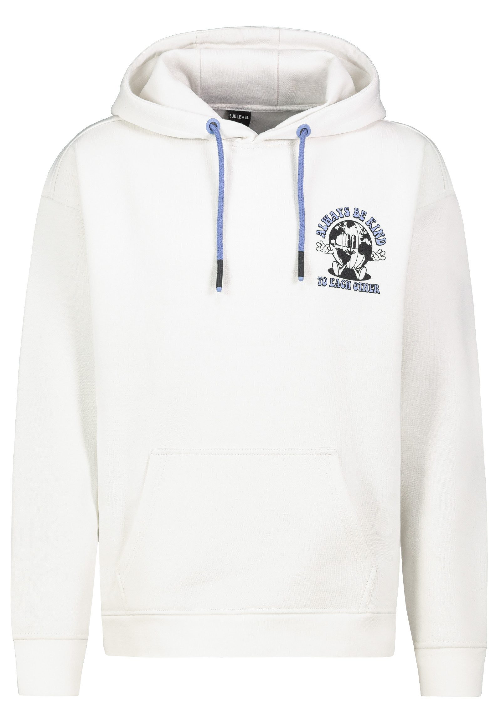 SUBLEVEL Hoodie Sweathoodie Cartoonprint Sweater, Kapuzensweatshirt mit Kängurutasche, mit Kapuze