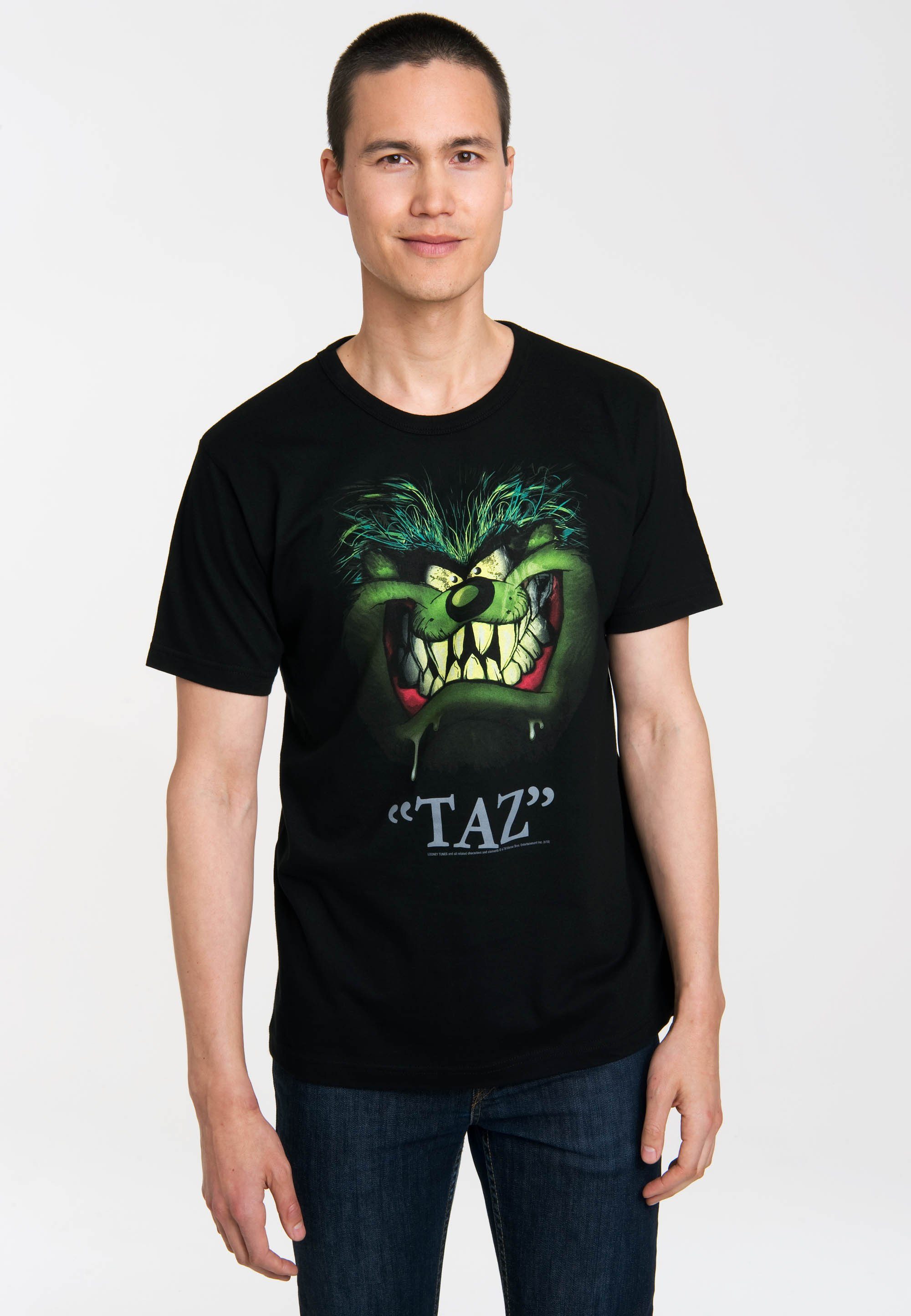 T-Shirt Tunes-Print Taz - mit Tunes Looney LOGOSHIRT Portrait Looney