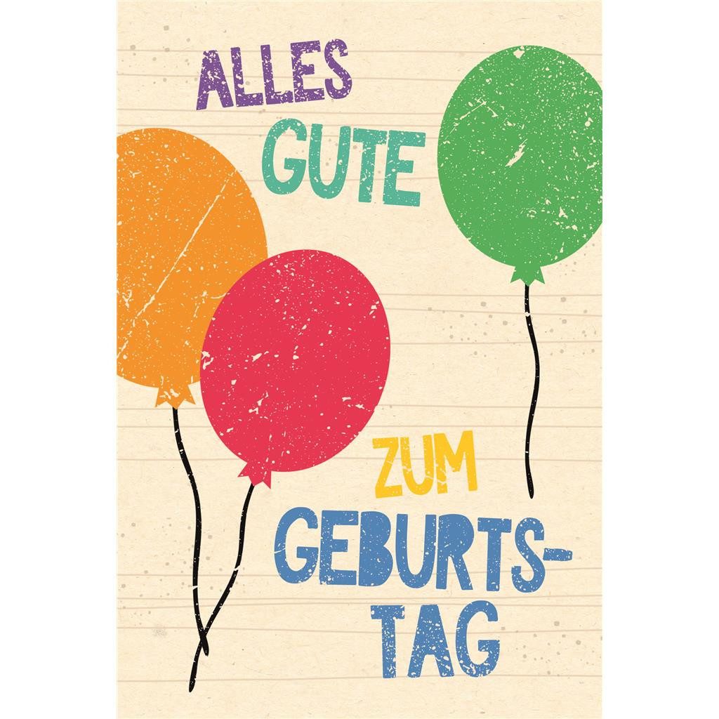 Grußkarten Geburtstag Karte mit Umschlag folienfrei unverpackt Greenline - Bunte