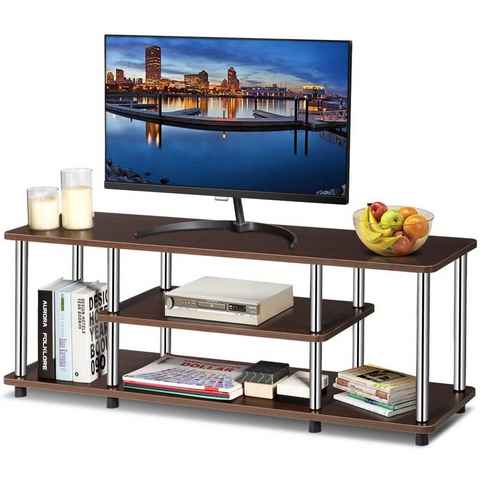 COSTWAY TV-Schrank 3 Ebenen, Stahlgestell, 111 cm x 29,5 x 40 cm