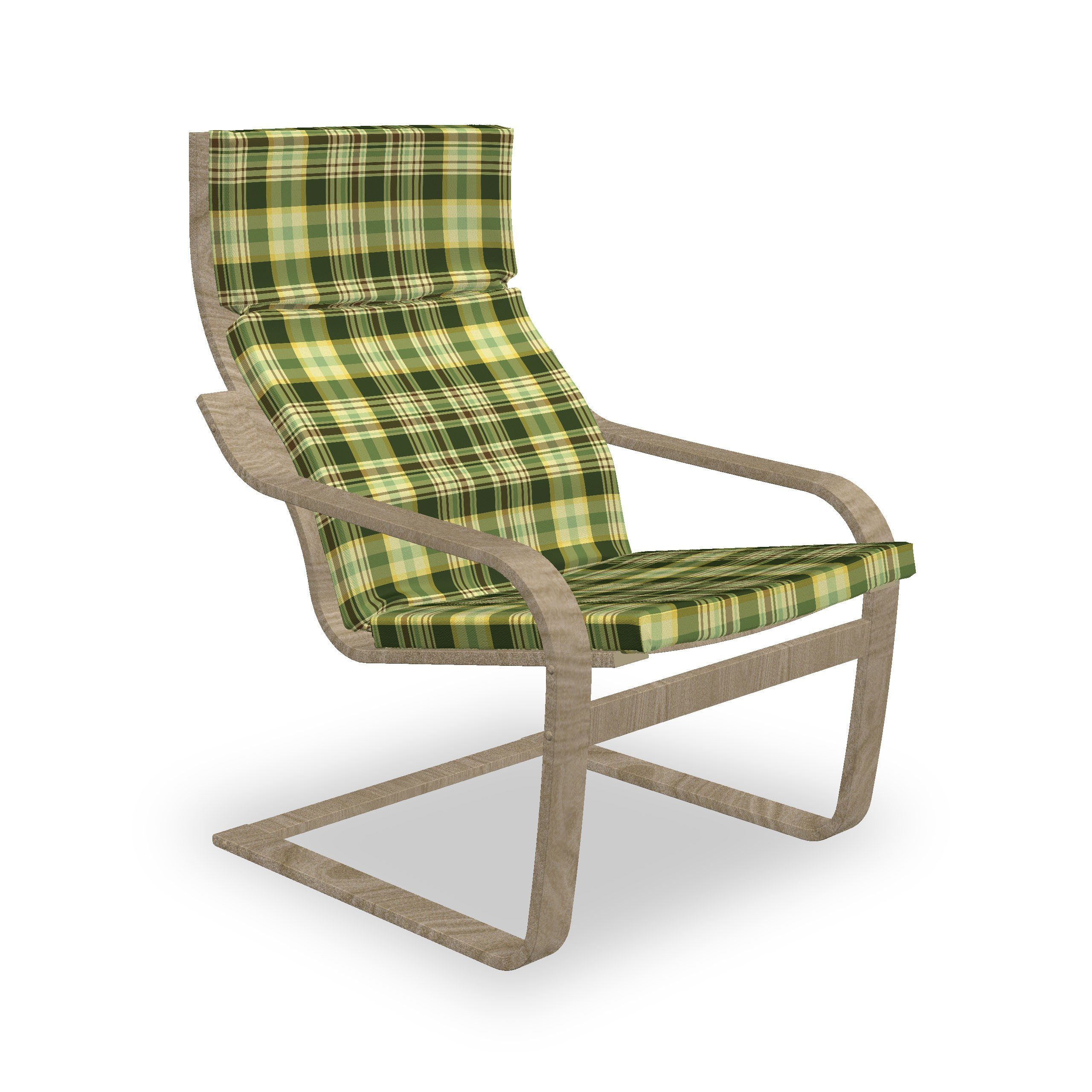 Reißverschluss, Hakenschlaufe mit Stuhlkissen und Scottish olivgrün Abakuhaus mit Sitzkissen Quilt Stuhlkissen