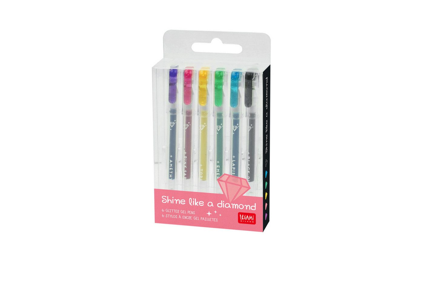 Thumbnail - Legami Gelschreiber LEGAMI 6er Set aus glitzernden Mini Gelstiften Shine Like a Diamond MU
