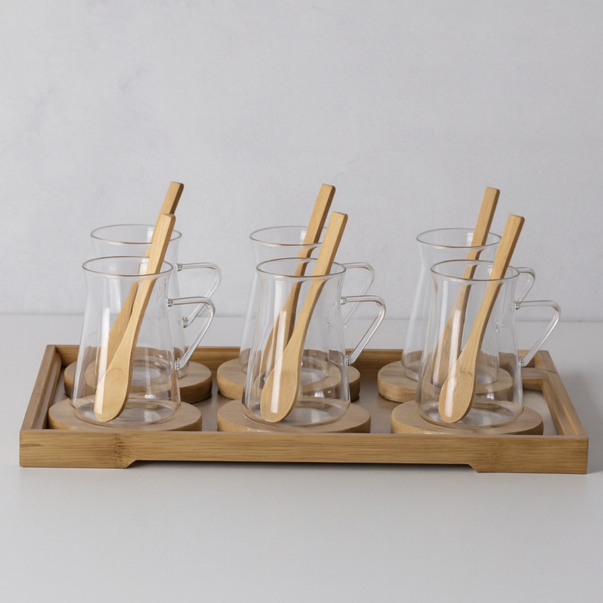 Bricard Teeglas Set 19-tlg. für 6 Personen inkl. Tablet, Löffel und Untersetzer, 19-tlg.