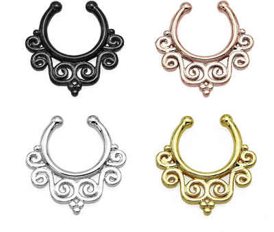 Karisma Piercing-Set Karisma Titan G23 Fake Septum Ring Nasenring Nasenpiercing Zirkonia- 1,2x8mm hfs-73 - Silber