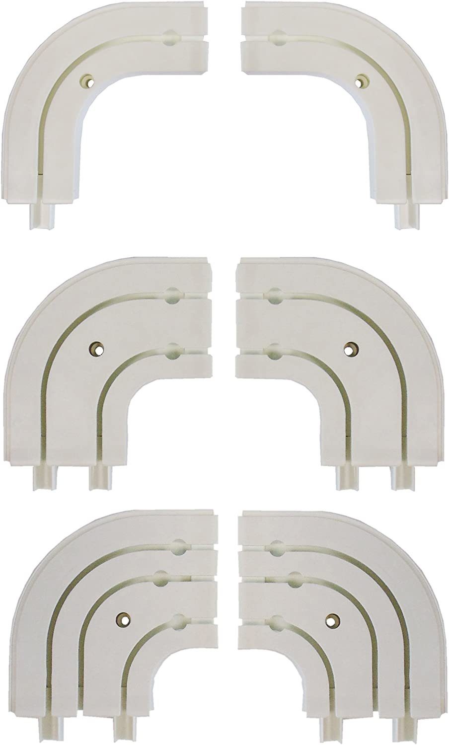 Gardinenschiene Rundbogen für Kunststoff-Gardinenschiene, 1-/2-/3-läufig, Garduna, 1-läufig, gebohrt, Kunststoff