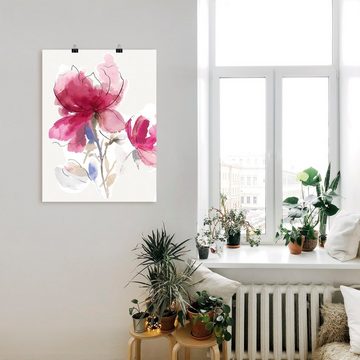 Artland Wandbild Rosige Blüte I., Blumenbilder (1 St), als Alubild, Leinwandbild, Wandaufkleber oder Poster in versch. Größen