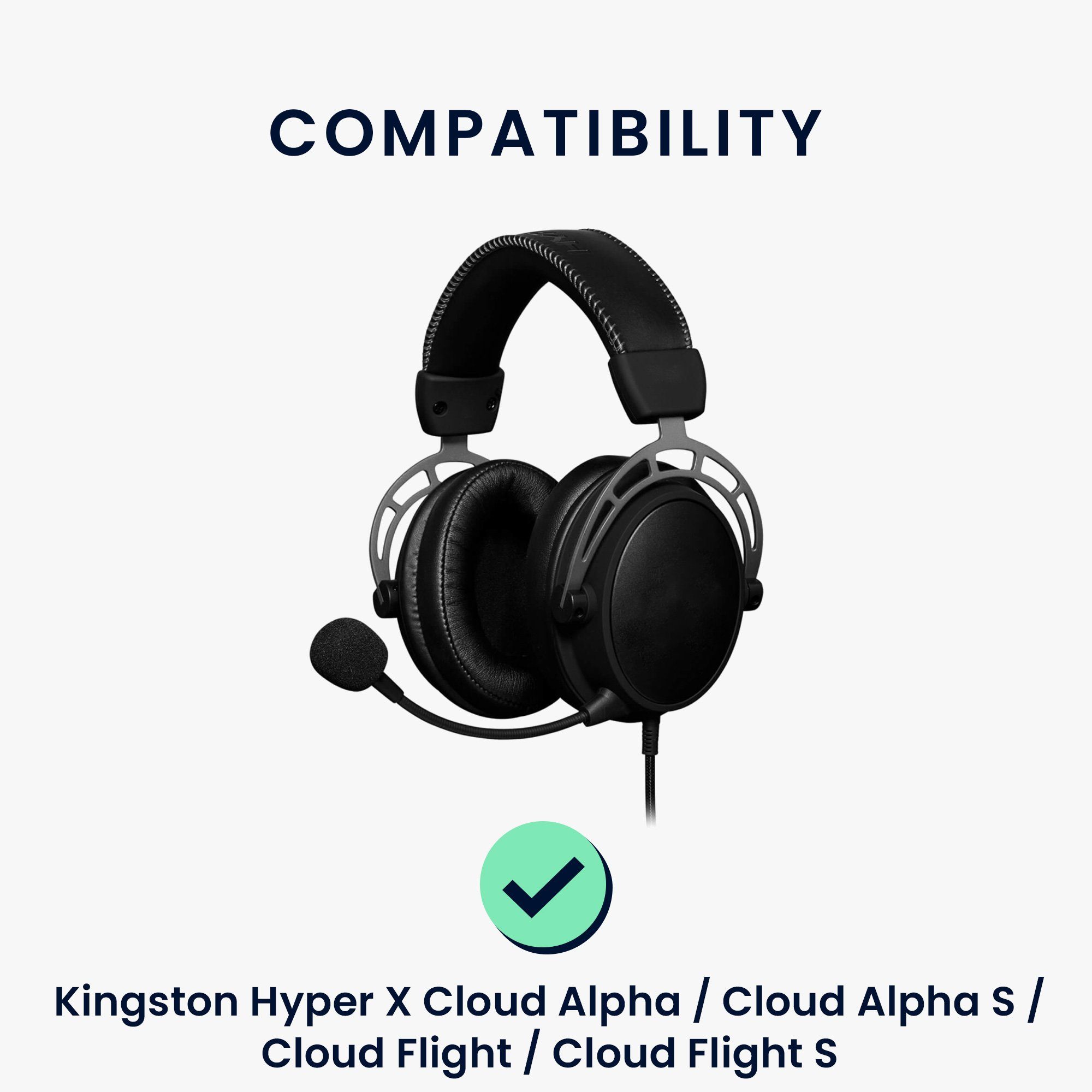 kwmobile 2x Ohr Polster für Kingston Hyper X Cloud Alpha,S/Flight,S Ohrpolster (Ohrpolster Kopfhörer - Kunstleder Polster für Over Ear Headphones) – Bild 2 von 5