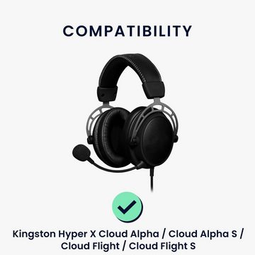 kwmobile 2x Ohr Polster für Kingston Hyper X Cloud Alpha,S/Flight,S Ohrpolster (Ohrpolster Kopfhörer - Kunstleder Polster für Over Ear Headphones)