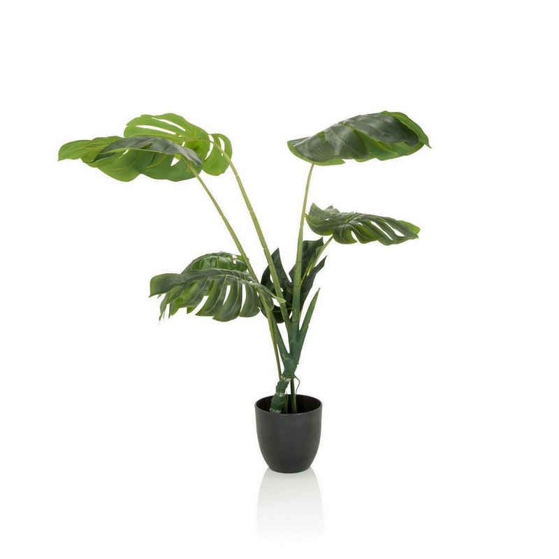Künstliche Zimmerpflanze Deko Pflanzen, bümö, Höhe 100 cm, Kunstpflanze: Fensterblatt / Monstera für innen- und außen