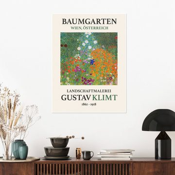 Posterlounge Poster Gustav Klimt, Bauerngarten, Baumgarten Edition, Wohnzimmer Malerei