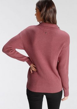 Tamaris Strickpullover mit Reißverschluss am Kragen