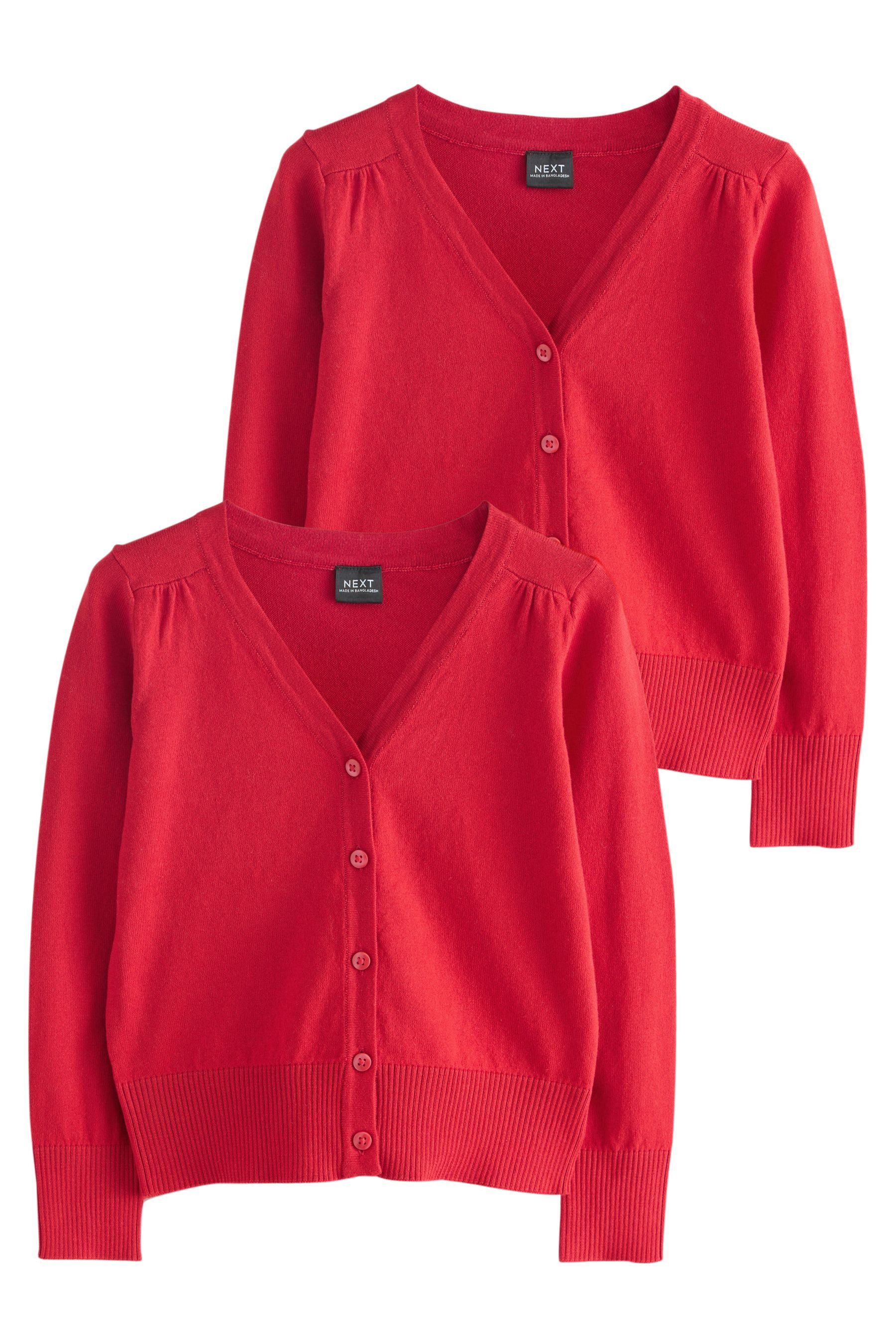 Strickjacke Schul-Strickjacke mit V-Ausschnitt und Baumwolle
