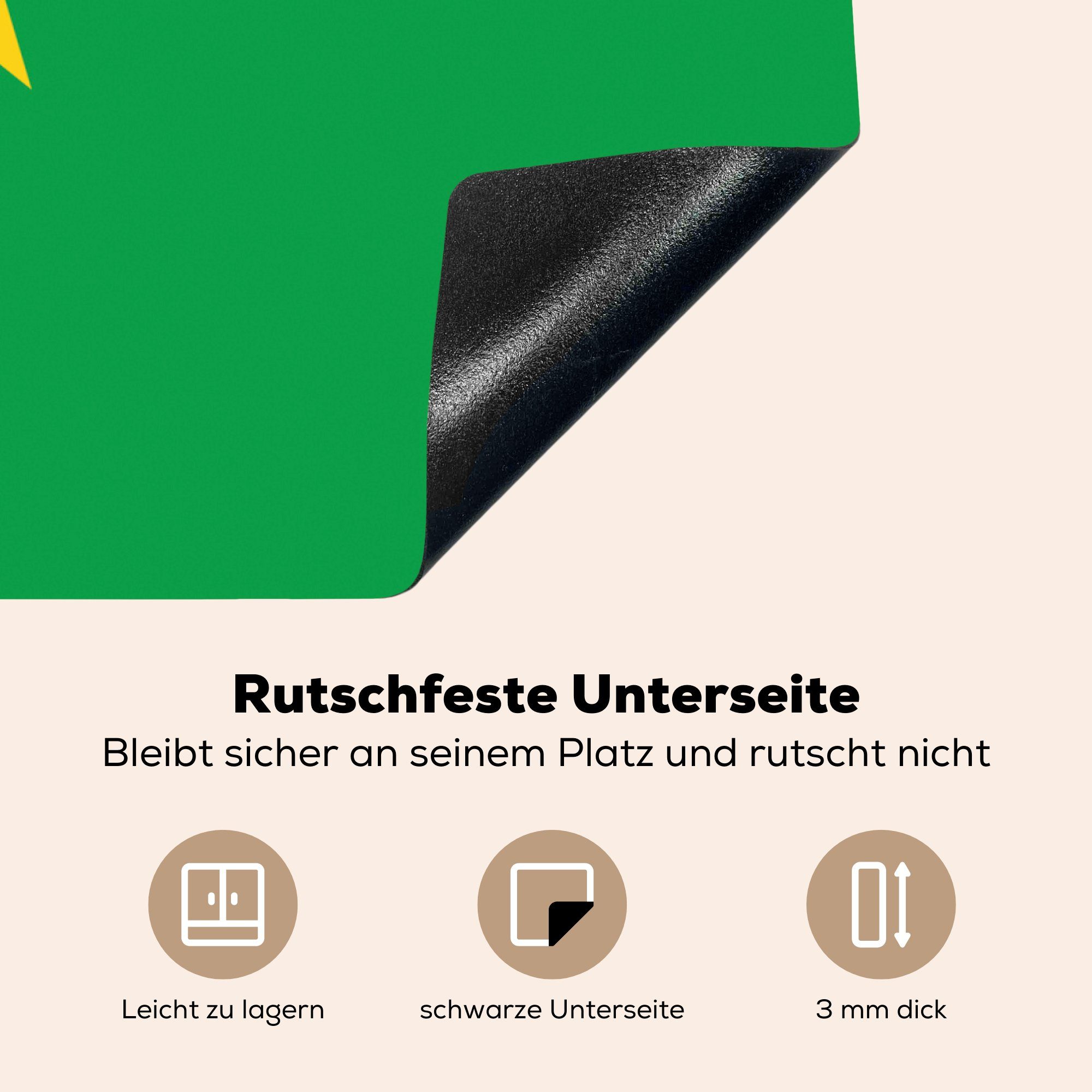 tlg), 70x52 Herdblende-/Abdeckplatte MuchoWow Flagge (1 Illustration von Burkina Ceranfeldabdeckung Arbeitsfläche der Mobile nutzbar, cm, Faso, Vinyl,