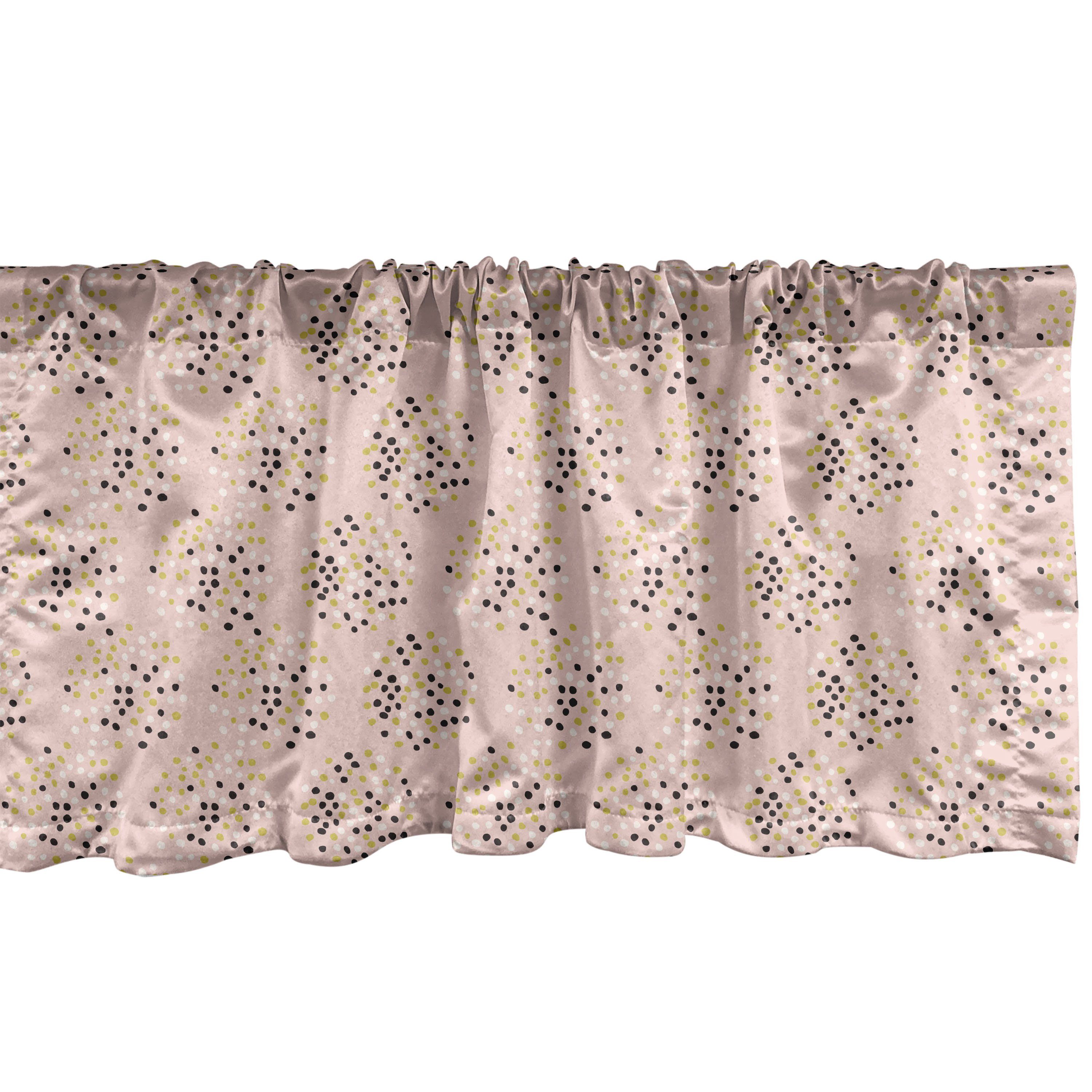 Scheibengardine Vorhang Volant für Küche Schlafzimmer Dekor mit Stangentasche, Abakuhaus, Microfaser, Abstrakt Botanische Spots Pattern