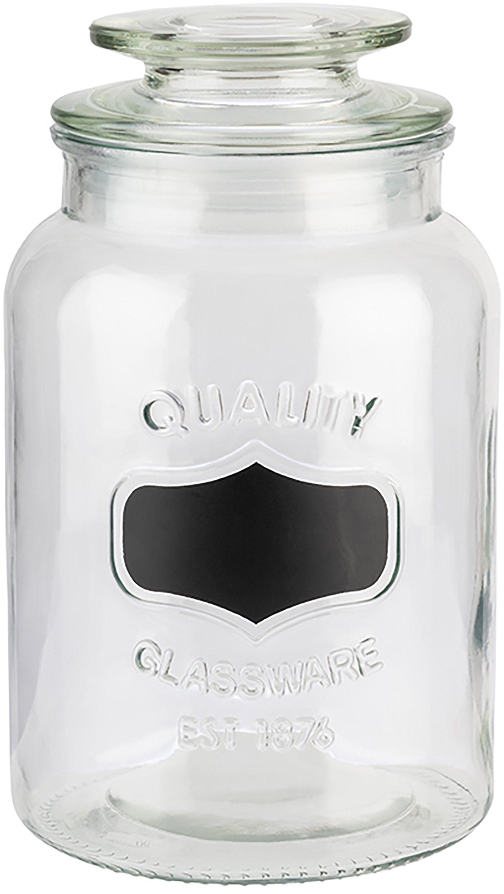 APS Vorratsglas, luftdichter Glas, (1-tlg), mit Beschriftungsfeld, Verschluß