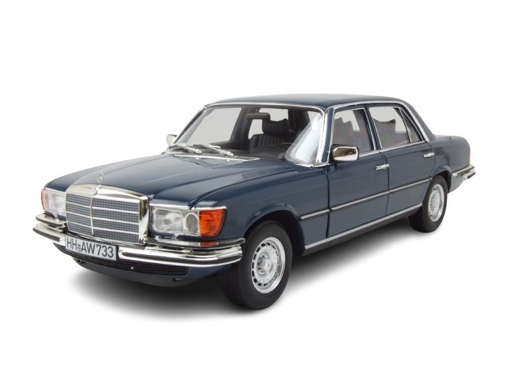 Norev Modellauto Mercedes 350 SEL S-Klasse W116 1979 blau, Maßstab 1:18
