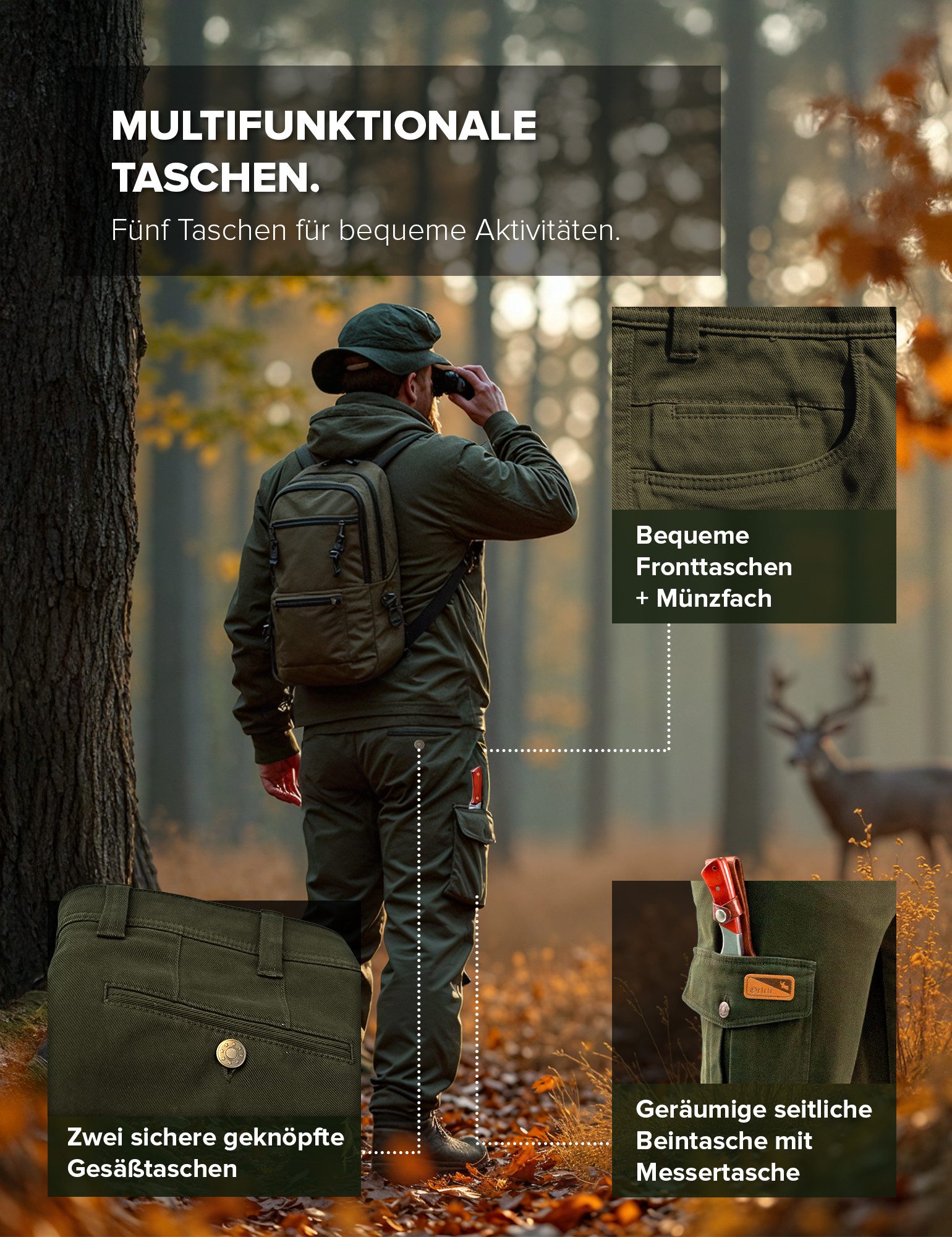 La Chasse® Stretch-Jeans Jagdhose Monza - Arbeitshose Herren Stretch - Outdoorhose Oefele – Bild 4 von 5