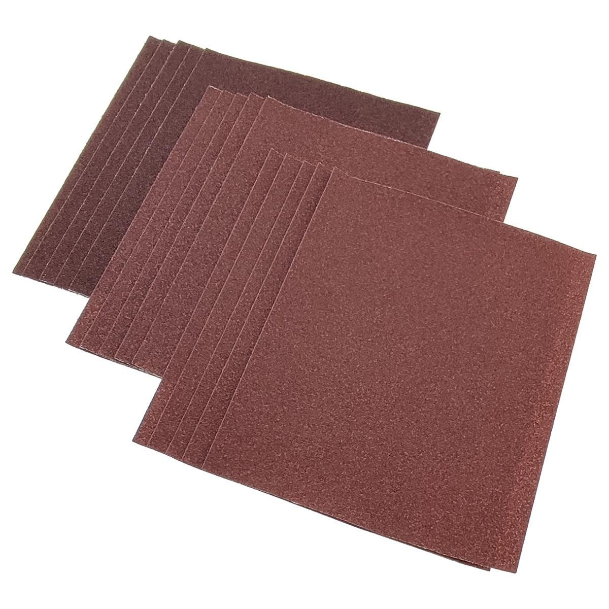 varivendo Schleifpapier 15 er Set Schleifpapier Aluminiumoxid 230/280, (Set, 15 St., Schleifpapier), Schleifbogen Schleifstreifen Schmirgelpapier Sandpapier Schleifmittel
