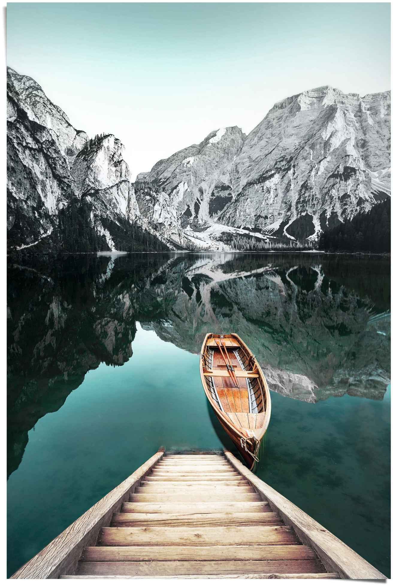 Reinders! Poster Berg See Rocky Mountains - Glacier St) Winter, (1 