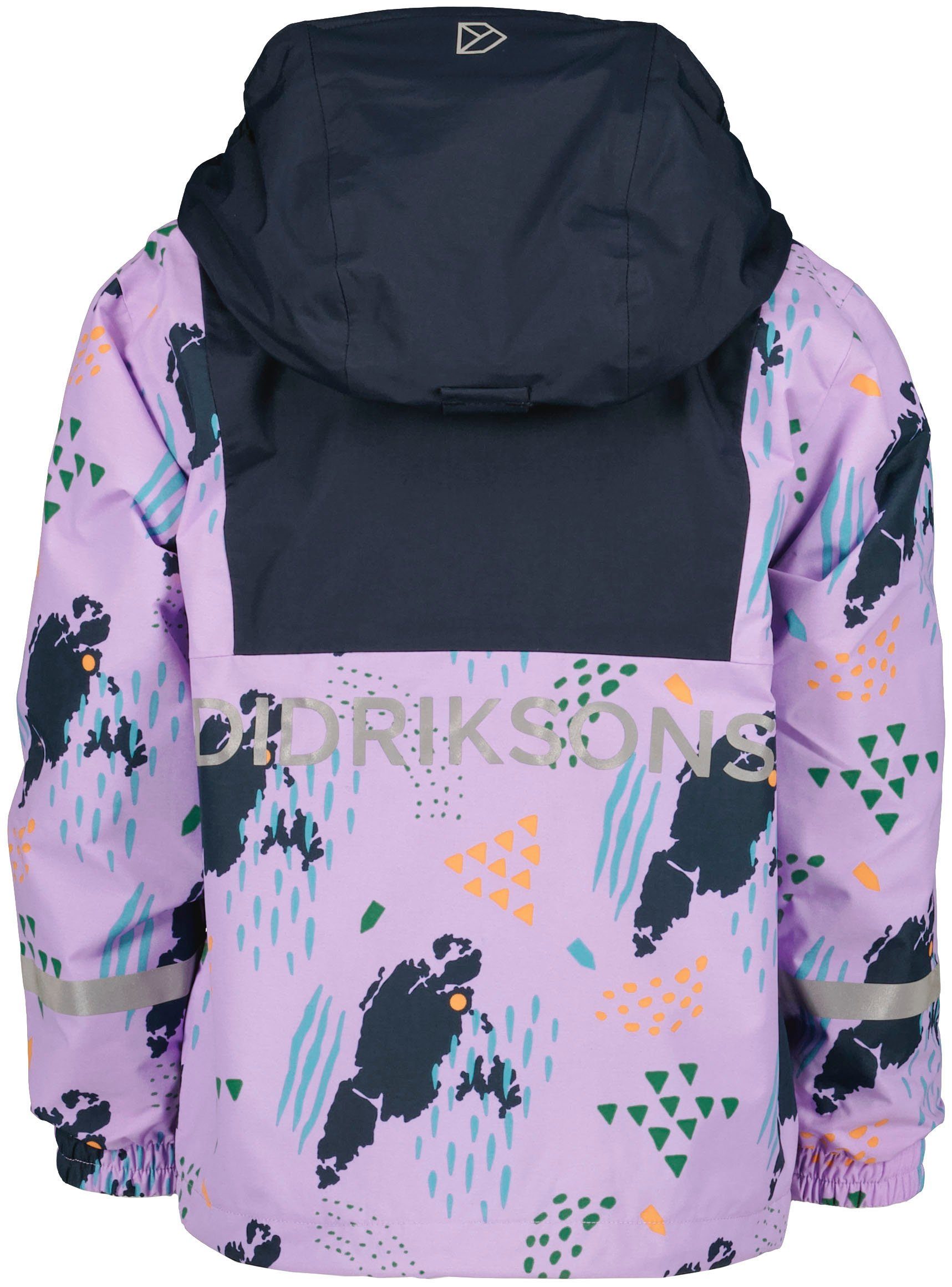 Didriksons Regen- und Matschjacke Winddicht Stormhatt Printed Kids' Jacket flieder & Wasserdicht