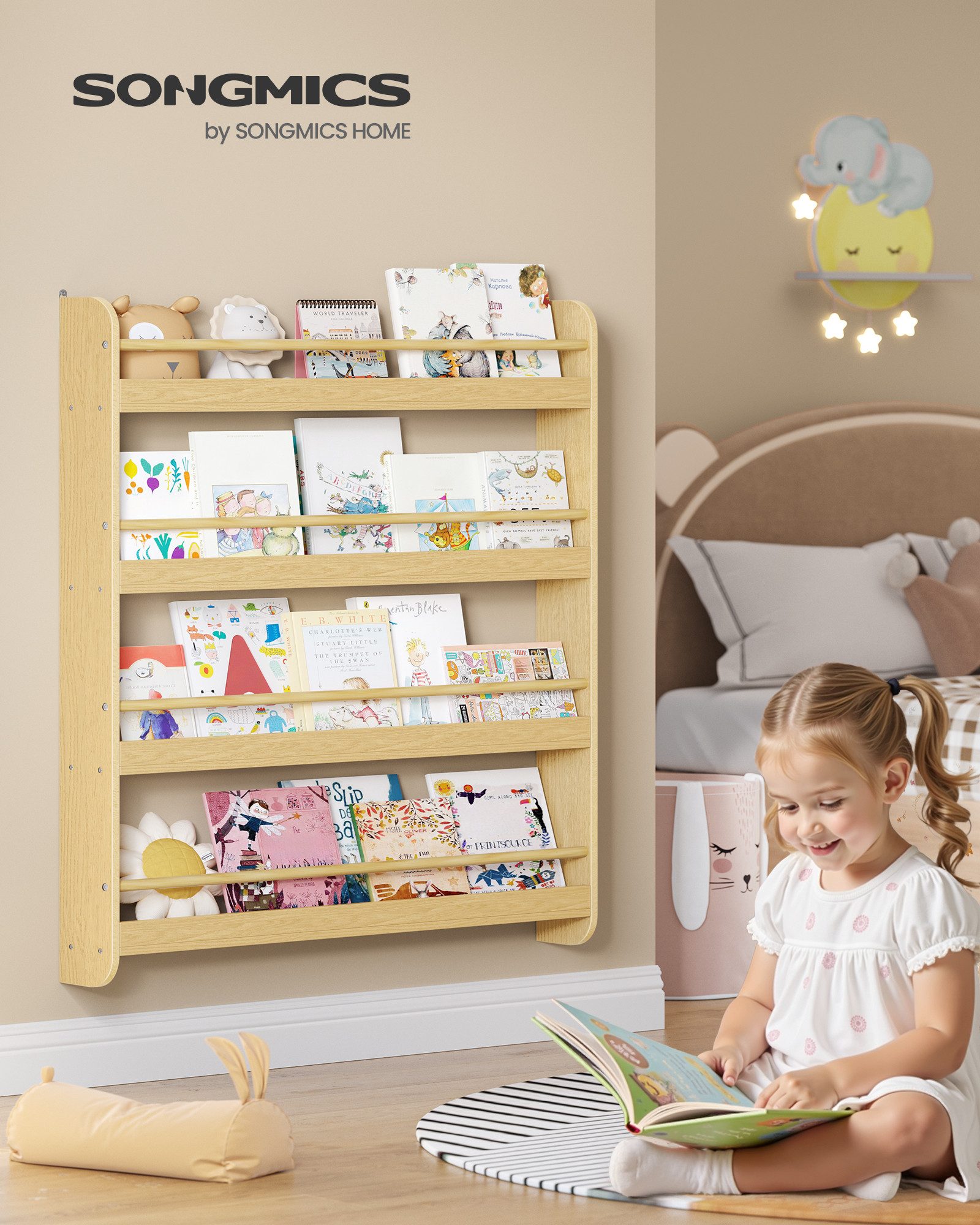 SONGMICS Spielzeugtruhe Bücherregal Kinder