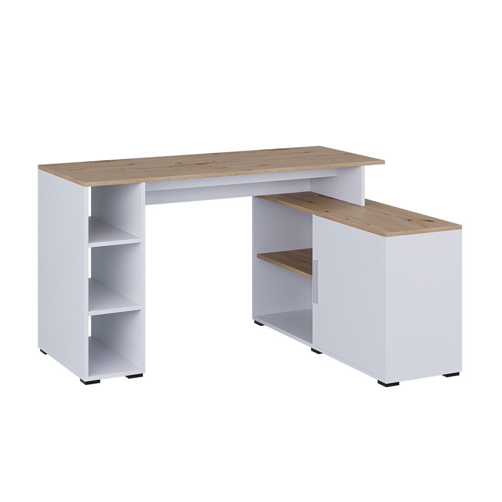 Vicco Eckschreibtisch Rudy, Weiß/Artisan, 135 x günstig online kaufen