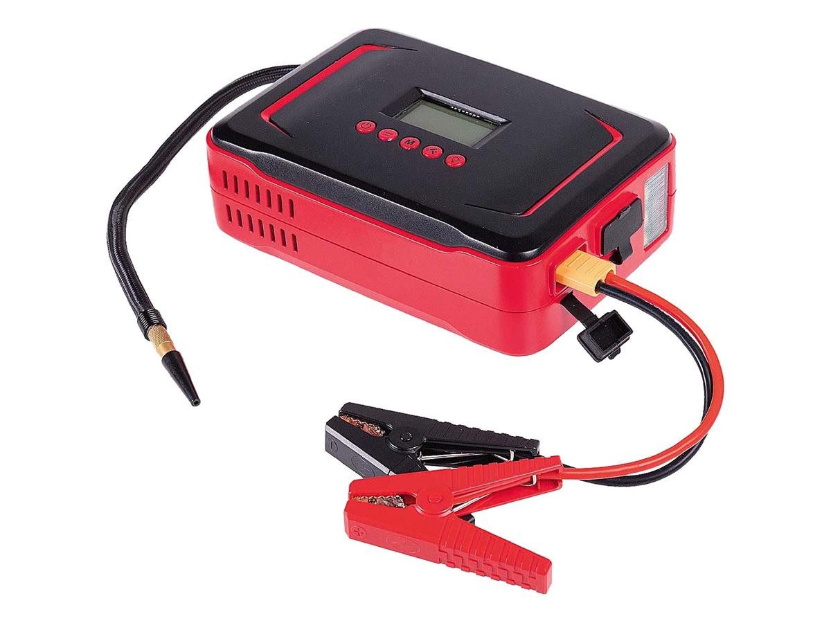 WALTER Li-Ion Motorcycle Jump Starter with Compressor, 2000 mAh (12 V)