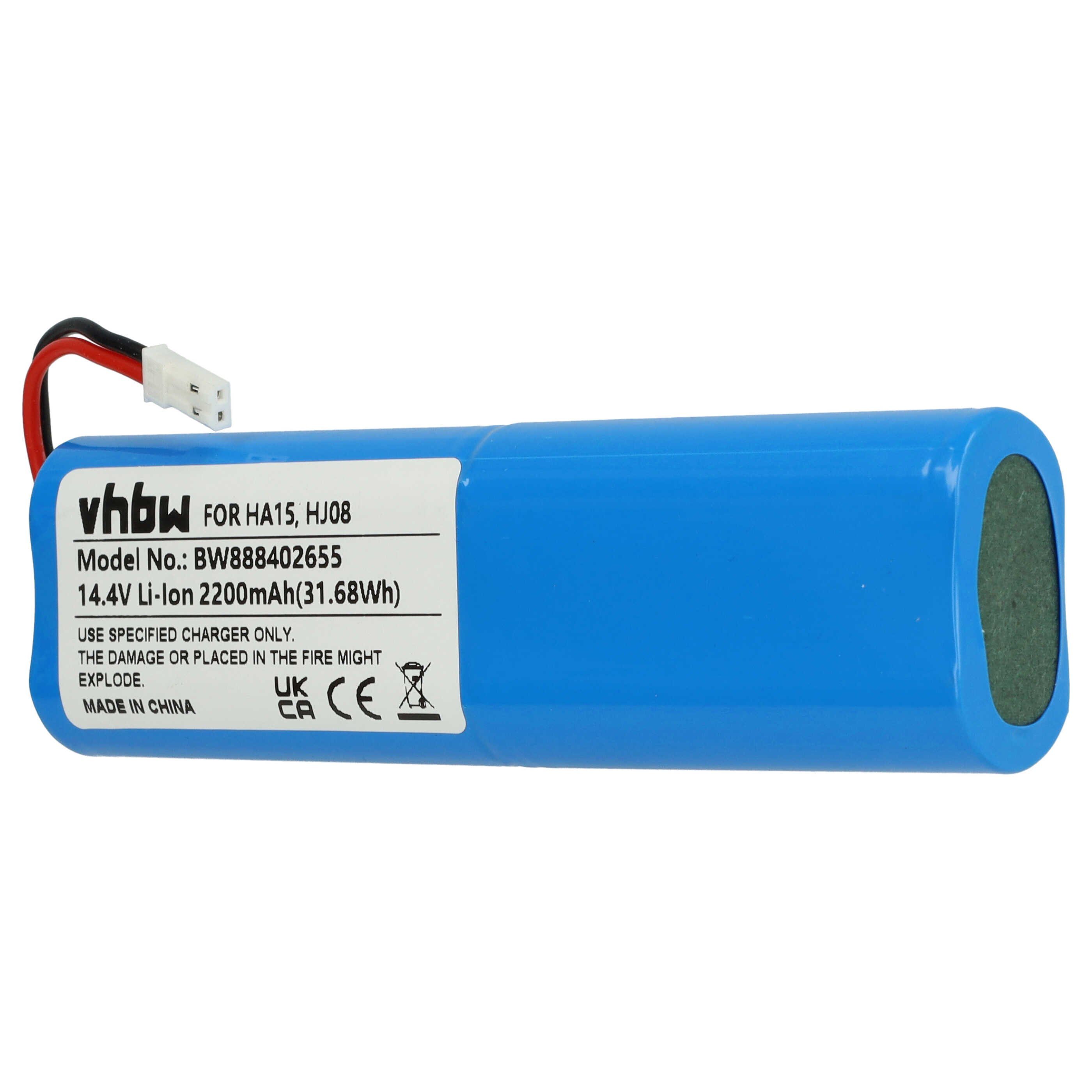 vhbw Akku passend für Zaco V5x, V3, V40, V5s Pro Staubsauger / Saugroboter Staubsauger-Akku Akku Li-Ion 2200 mAh (14,4 V, 1 St), Leistungsfähiger Austausch-Akku für Ihren Saugroboter