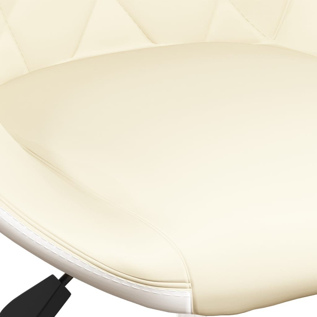 vidaXL Esszimmerstuhl Esszimmerstühle 2 Drehbar Creme Weiß und Creme Weiß Weiß und Creme Kunstleder und Stk. | St) (2