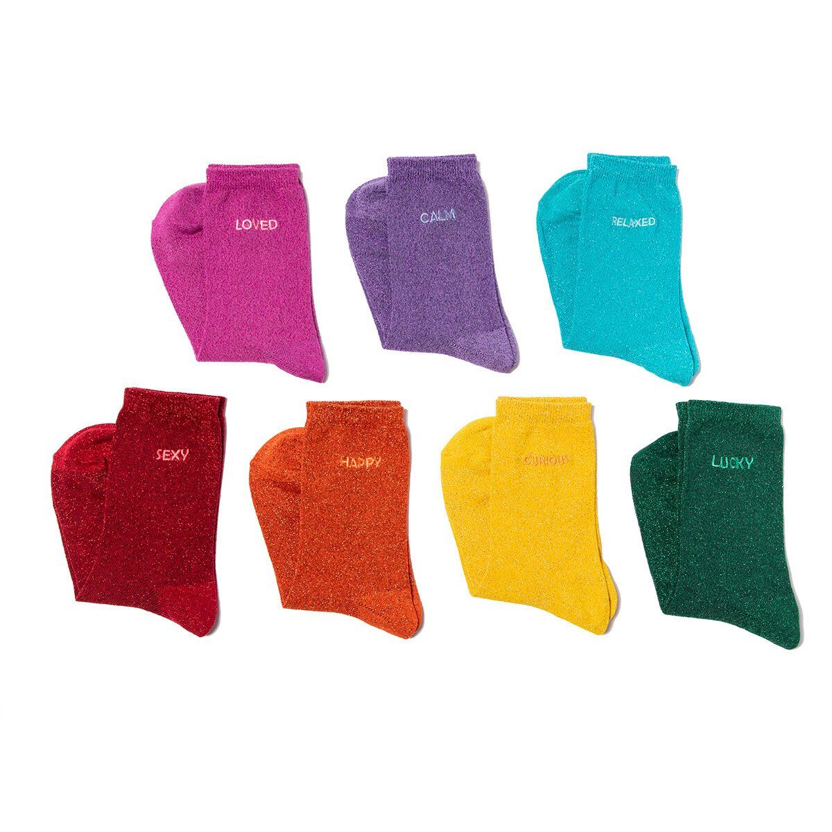 BIGGDESIGN Socken Moods Glitzer Up 7-Paar Set Biggdesign Socken