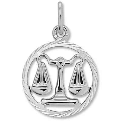 ONE ELEMENT Kette mit Anhänger Waage Sternzeichen Anhänger aus 925 Silber, Schmuckset - Set mit verstellbarer Halskette