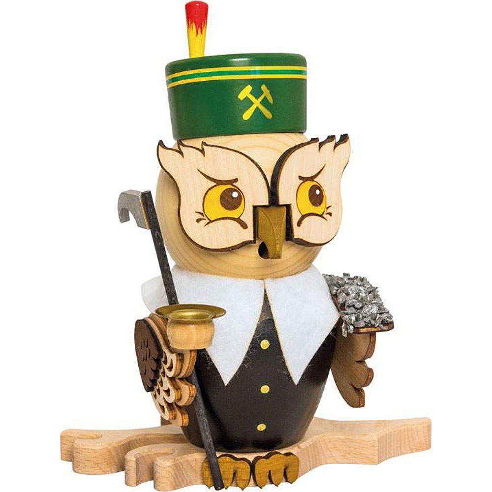 Kuhnert Räuchermännchen Räuchereule Bergmann (18cm) von Drechslerei Kuhnert