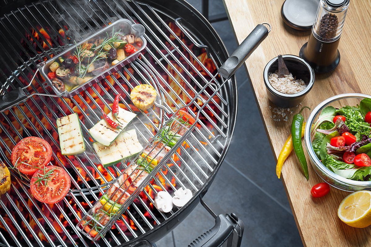 GEFU Grillschale Edelstahl Grillkorb Grill Barbecue Grillhalter Fle