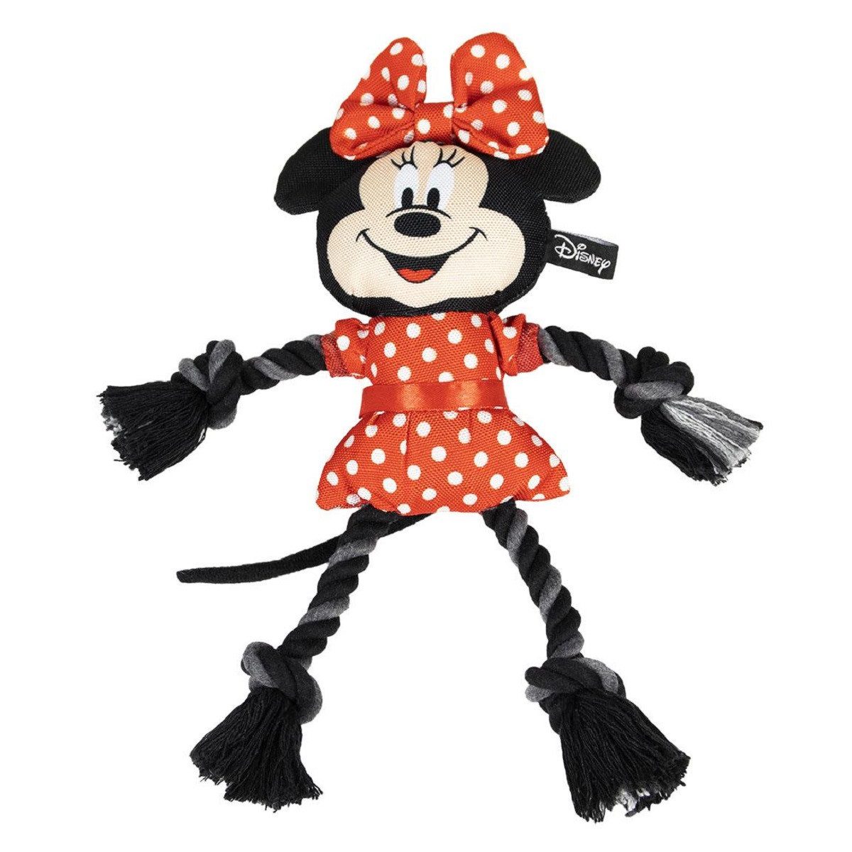 Disney Minnie Mouse Spielknochen Hundespielzeug – Kuscheltier mit Seil für Spielspaß