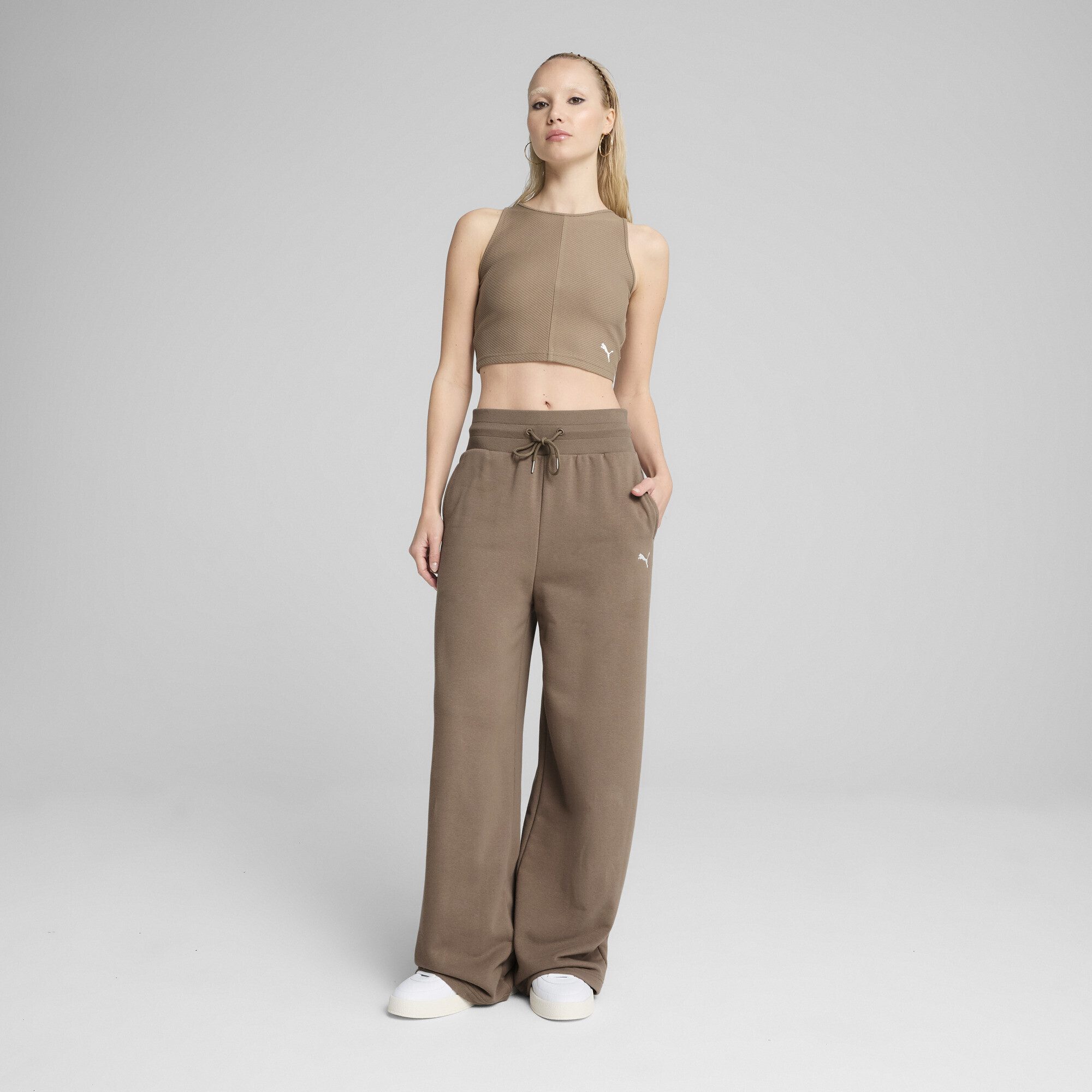 PUMA T-Shirt WARDROBE ESS Geripptes Crop-Top günstig online kaufen