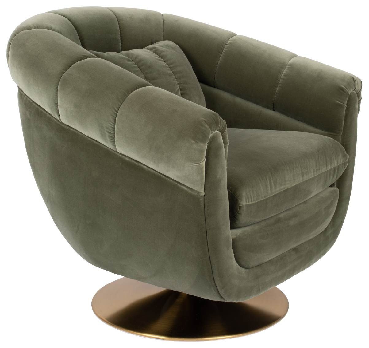 Dutchbone Loungesessel Drehbarer Lounge Sessel MEMBER Samtstoff OLIVE von DutchBone