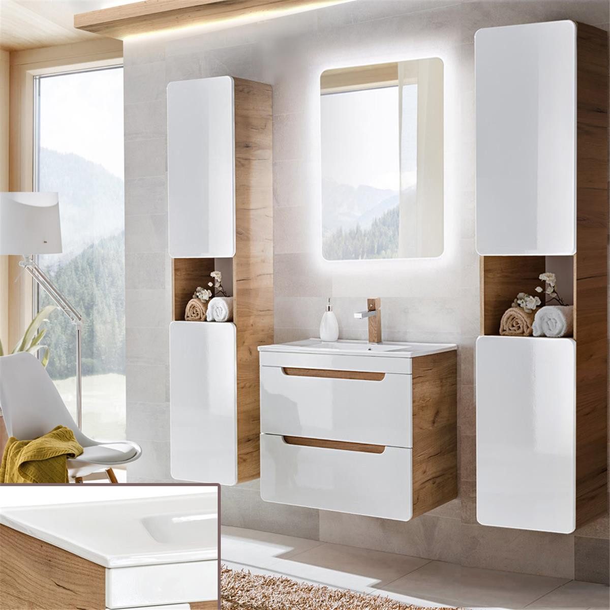 Lomadox Badmöbel-Set LUTON-56, (Spar-Set, 4-St), Badezimmermöbel günstig online kaufen