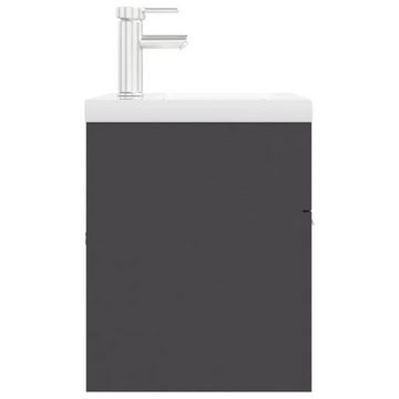 vidaXL Waschtisch Waschbeckenunterschrank mit Einbaubecken Grau Spanplatte 100 cm