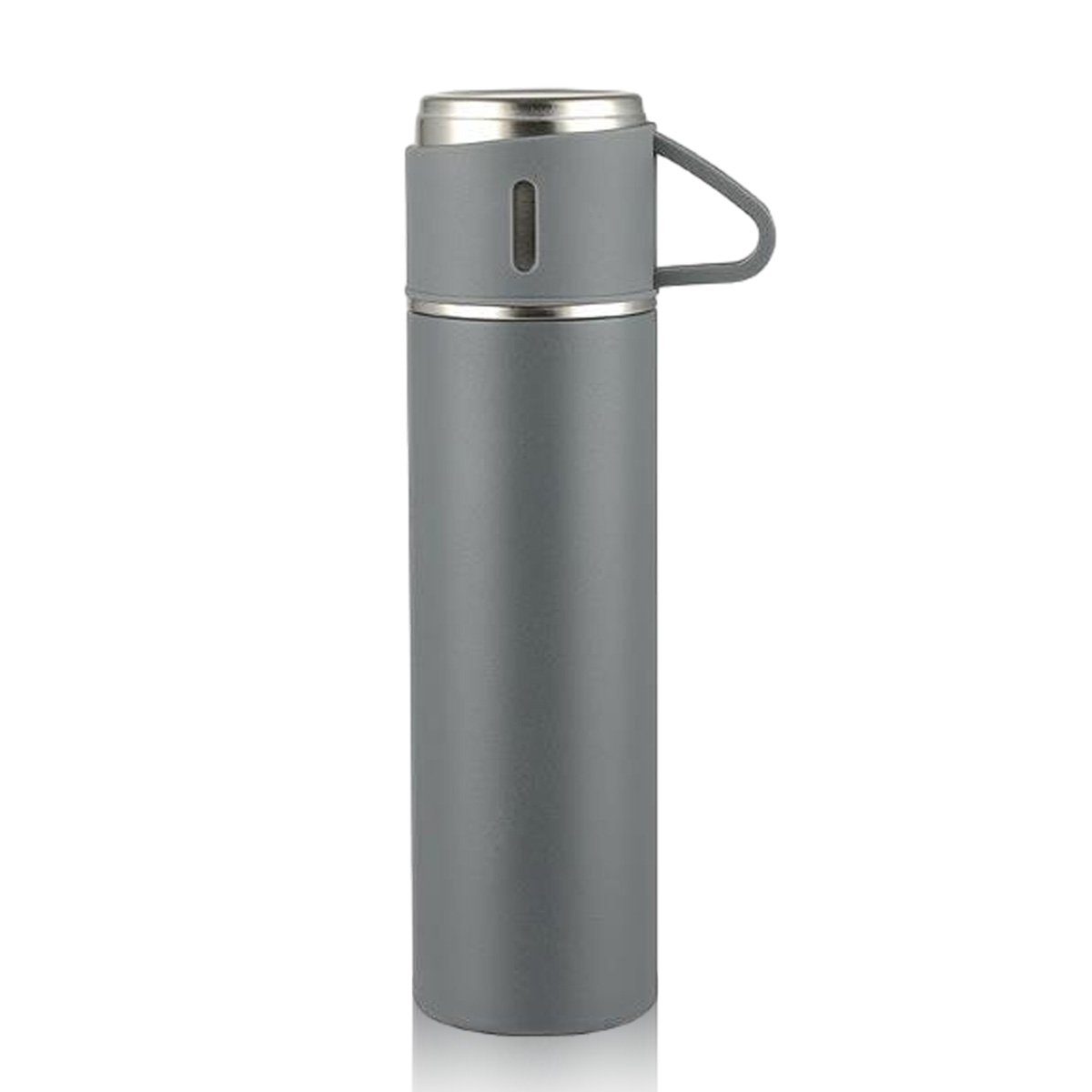 JedBesetzt Trinkflasche Isolierte Wasserflasche,Edelstahl Thermosbecher mit auslaufsicherem Grau