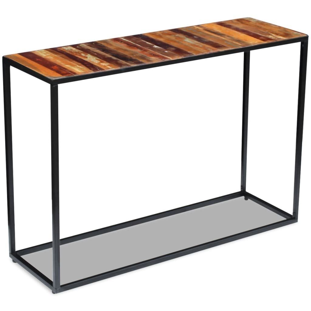 furnicato Konsolentisch aus Massivholz und Stahlrahmen 110x35x76 cm Mehrfarbig (1-St), Handgefertigtes Sideboard als Beistelltisch mit einfacher Montage