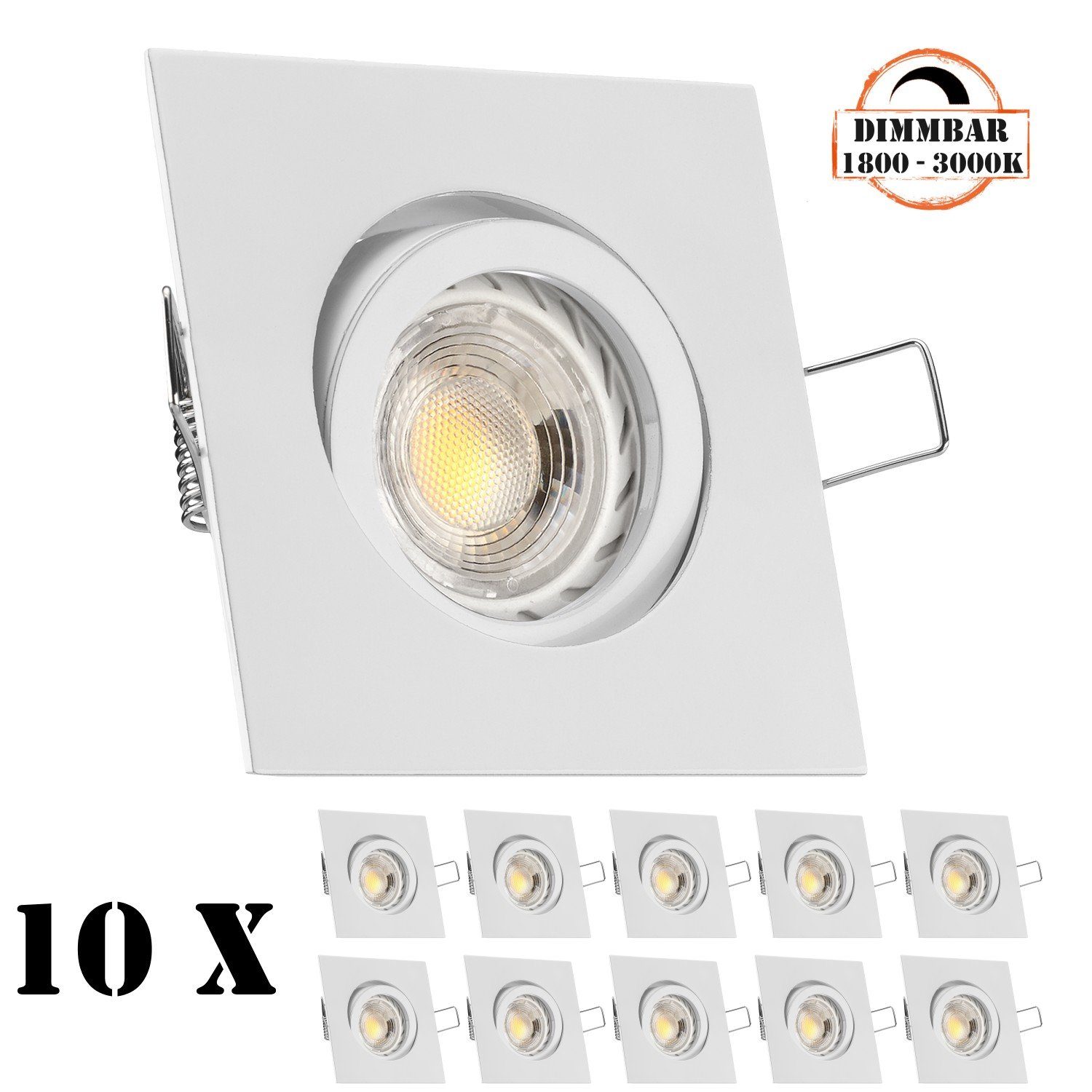 weiß di LED GU10 mit Einbaustrahler 10er 5,5W LEDANDO von in LED LED Einbaustrahler LEDANDO Set -