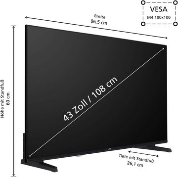 JVC LT-43VU3455 LED-Fernseher (108 cm/43 Zoll, 4K Ultra HD, Smart-TV)